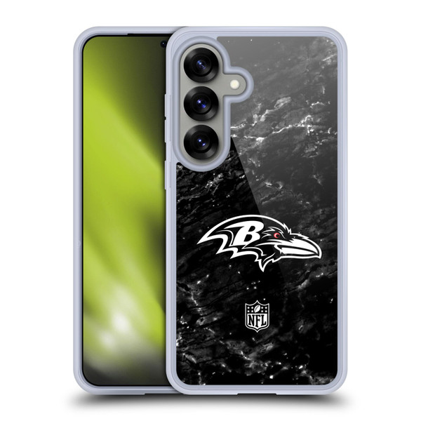NFL Baltimore Ravens Artwork Marble Soft Gel Case for Samsung Galaxy S25