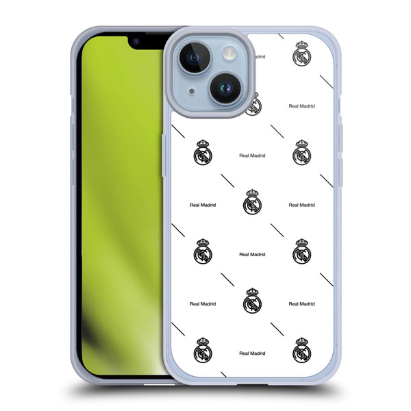 Real Madrid CF Legend Black Logo Pattern Soft Gel Case for Apple iPhone 14