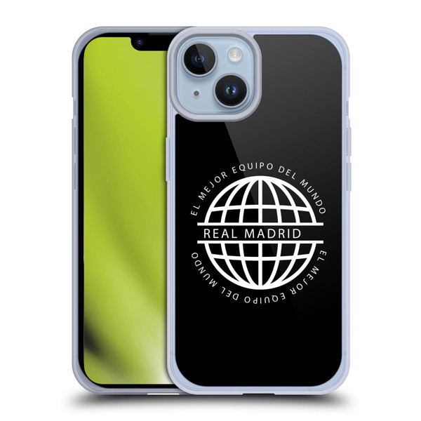 Real Madrid CF Legend White Logo Soft Gel Case for Apple iPhone 14