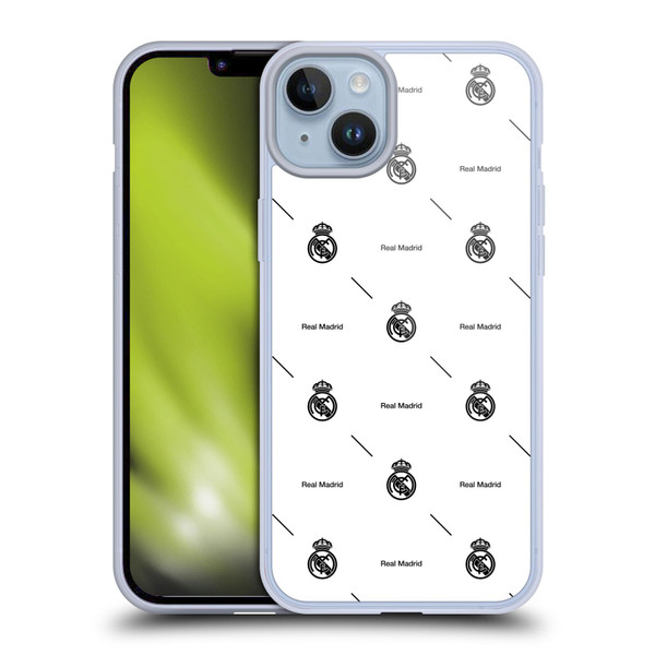 Real Madrid CF Legend Black Logo Pattern Soft Gel Case for Apple iPhone 14 Plus