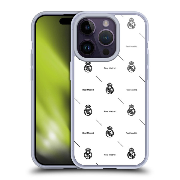 Real Madrid CF Legend Black Logo Pattern Soft Gel Case for Apple iPhone 14 Pro