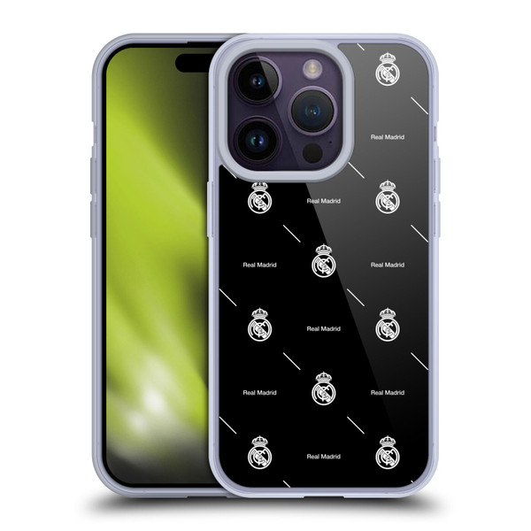 Real Madrid CF Legend White Logo Pattern Soft Gel Case for Apple iPhone 14 Pro