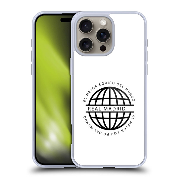 Real Madrid CF Legend Black Logo Soft Gel Case for Apple iPhone 16 Pro Max