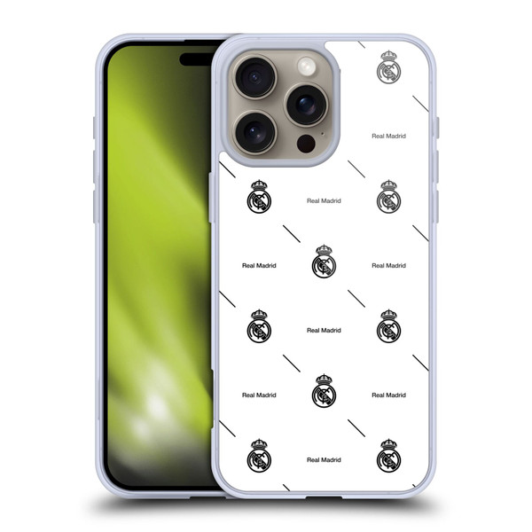 Real Madrid CF Legend Black Logo Pattern Soft Gel Case for Apple iPhone 16 Pro Max
