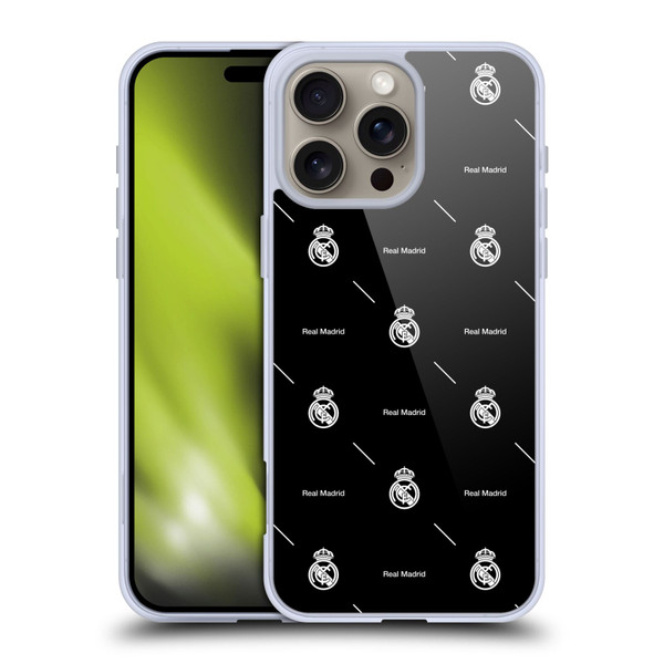 Real Madrid CF Legend White Logo Pattern Soft Gel Case for Apple iPhone 16 Pro Max