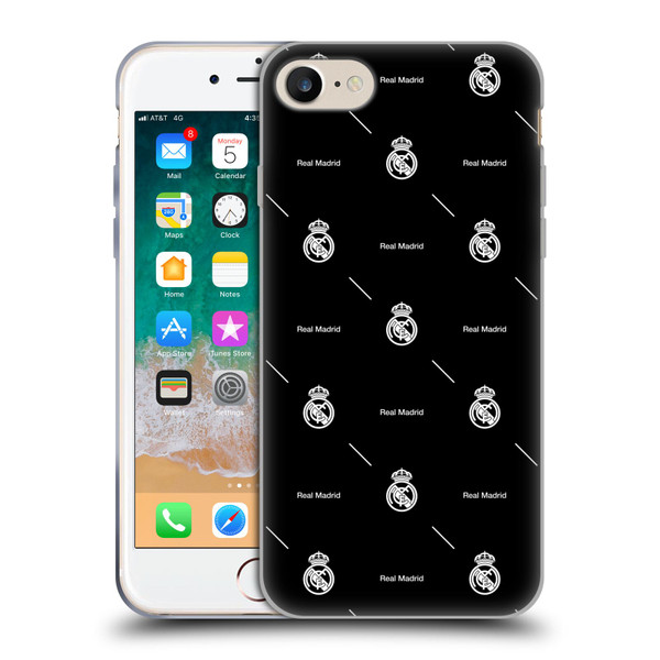 Real Madrid CF Legend White Logo Pattern Soft Gel Case for Apple iPhone 7 / 8 / SE 2020 & 2022