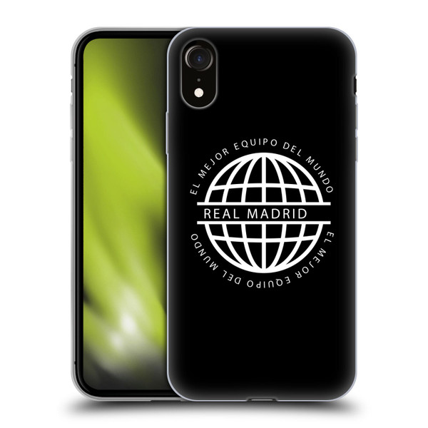 Real Madrid CF Legend White Logo Soft Gel Case for Apple iPhone XR