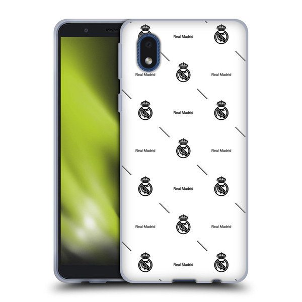 Real Madrid CF Legend Black Logo Pattern Soft Gel Case for Samsung Galaxy A01 Core (2020)