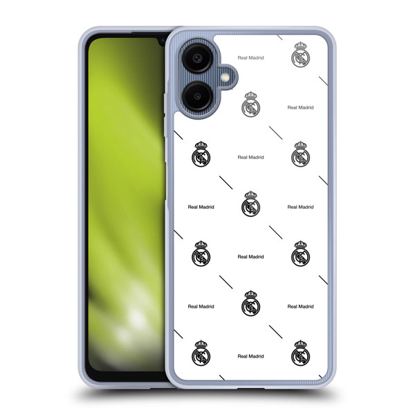 Real Madrid CF Legend Black Logo Pattern Soft Gel Case for Samsung Galaxy A06 4G