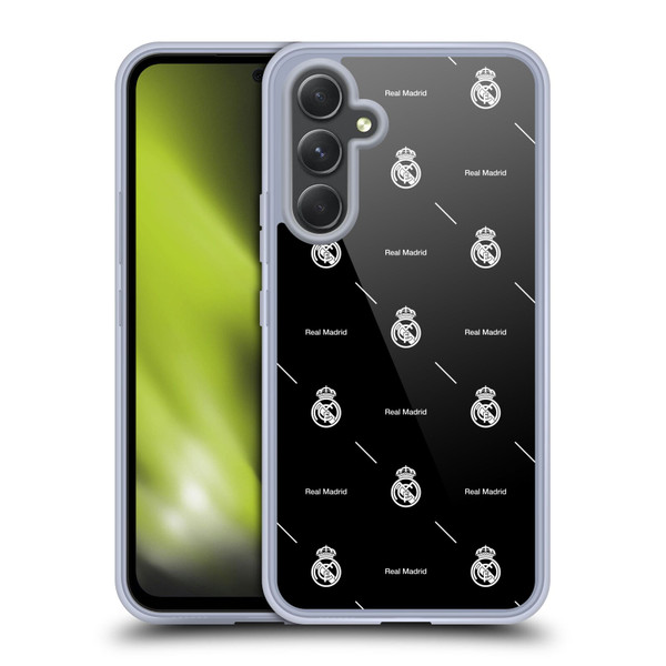 Real Madrid CF Legend White Logo Pattern Soft Gel Case for Samsung Galaxy A54 5G