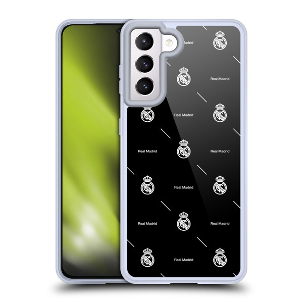 Real Madrid CF Legend White Logo Pattern Soft Gel Case for Samsung Galaxy S21 5G