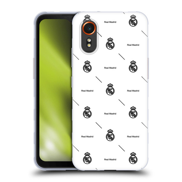 Real Madrid CF Legend Black Logo Pattern Soft Gel Case for Samsung Galaxy Xcover7 5G