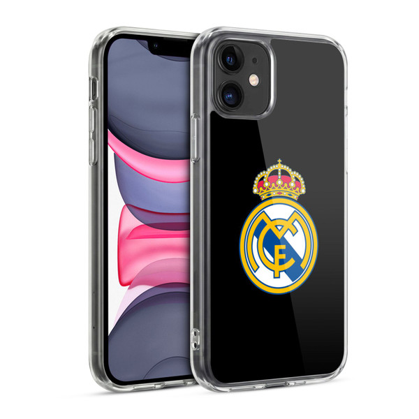 Real Madrid CF Origin Plain Logo Black Soft Gel Case for Apple iPhone 11