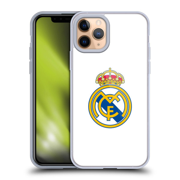 Real Madrid CF Origin Plain Logo White Soft Gel Case for Apple iPhone 11 Pro