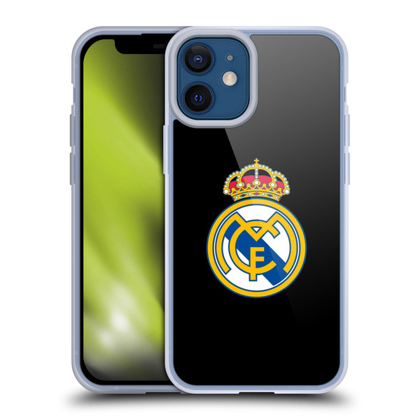 Real Madrid CF Origin Plain Logo Black Soft Gel Case for Apple iPhone 12 Mini