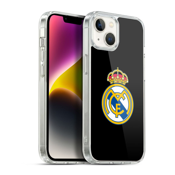 Real Madrid CF Origin Plain Logo Black Soft Gel Case for Apple iPhone 14 Plus & MagSafe