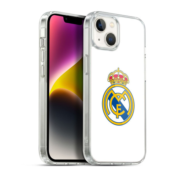 Real Madrid CF Origin Plain Logo White Soft Gel Case for Apple iPhone 14 Plus & MagSafe
