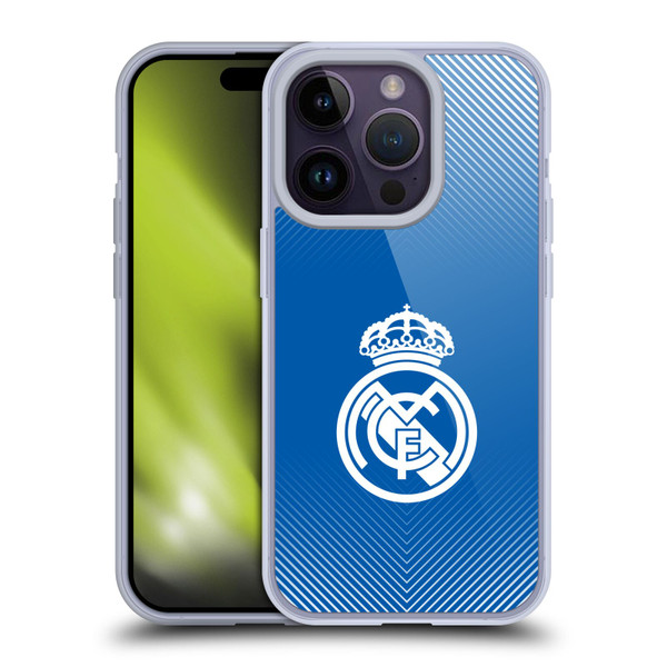 Real Madrid CF Origin Logo Blue Soft Gel Case for Apple iPhone 14 Pro