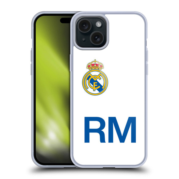 Real Madrid CF Origin RM Logo Soft Gel Case for Apple iPhone 15 Plus