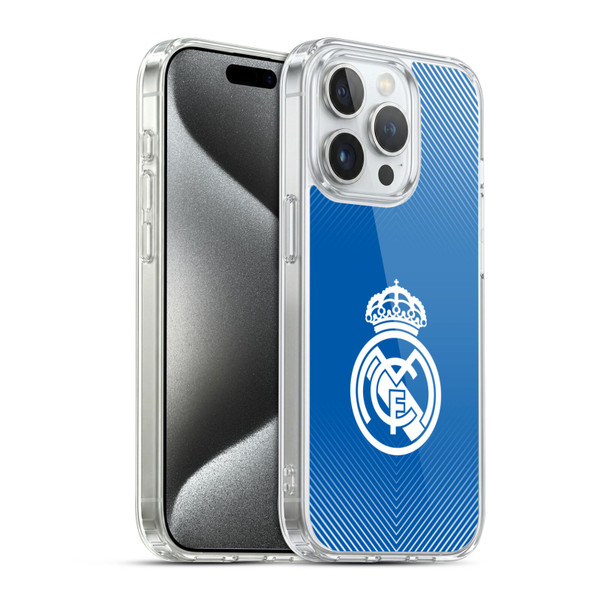 Real Madrid CF Origin Logo Blue Soft Gel Case for Apple iPhone 15 Pro & MagSafe