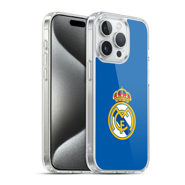 Real Madrid CF Origin Plain Logo Blue Soft Gel Case for Apple iPhone 15 Pro & MagSafe