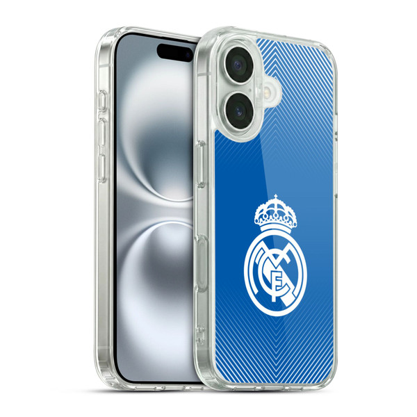 Real Madrid CF Origin Logo Blue Soft Gel Case for Apple iPhone 16 & MagSafe
