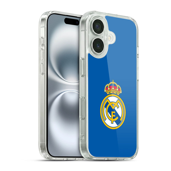 Real Madrid CF Origin Plain Logo Blue Soft Gel Case for Apple iPhone 16 & MagSafe