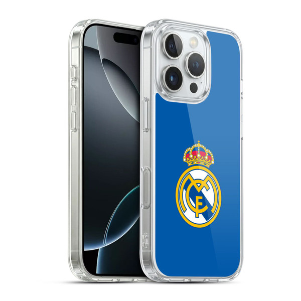 Real Madrid CF Origin Plain Logo Blue Soft Gel Case for Apple iPhone 16 Pro & MagSafe