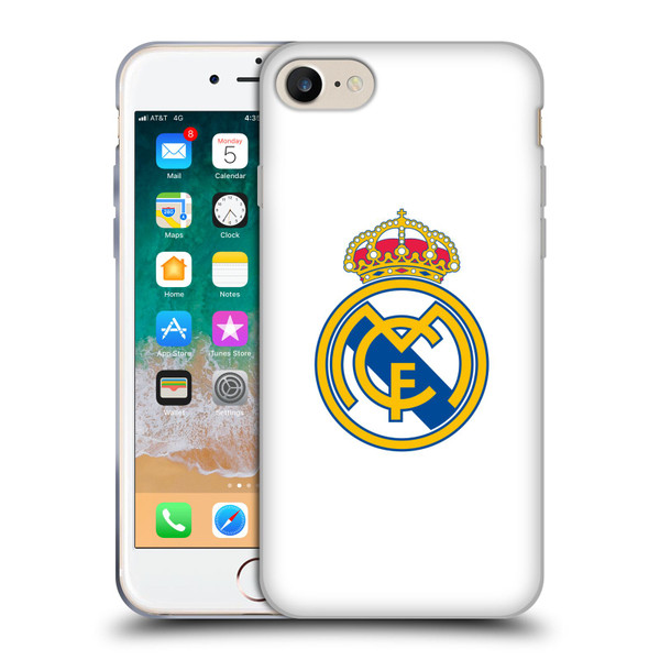Real Madrid CF Origin Plain Logo White Soft Gel Case for Apple iPhone 7 / 8 / SE 2020 & 2022