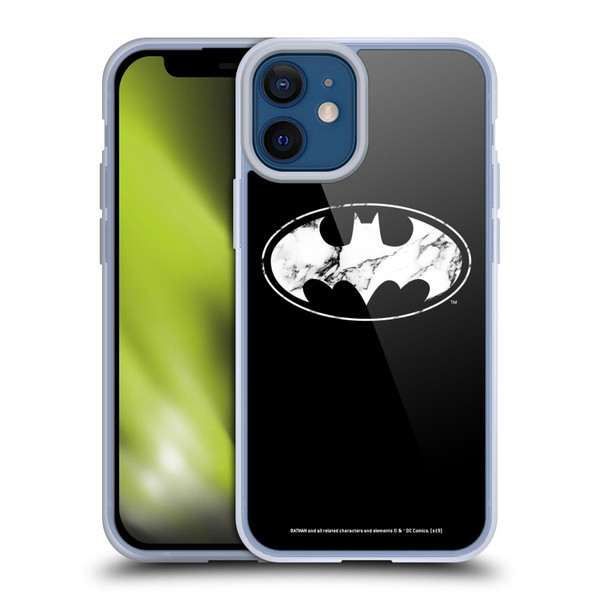 Batman DC Comics Logos Marble Soft Gel Case for Apple iPhone 12 Mini & MagSafe