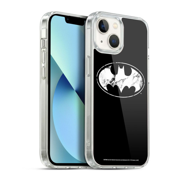 Batman DC Comics Logos Marble Soft Gel Case for Apple iPhone 13