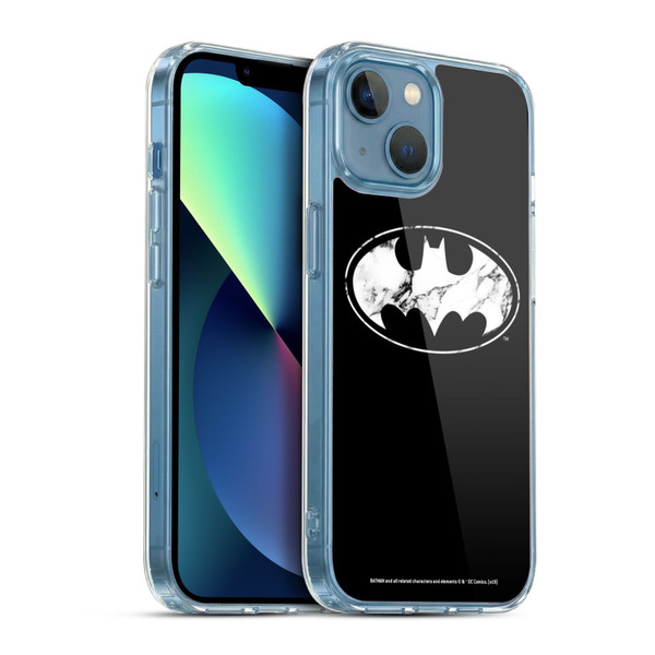 Batman DC Comics Logos Marble Soft Gel Case for Apple iPhone 13 Mini & MagSafe