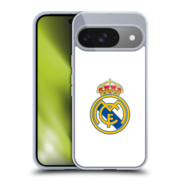 Real Madrid CF Origin Plain Logo White Soft Gel Case for Google Pixel 9 / Pixel 9 Pro