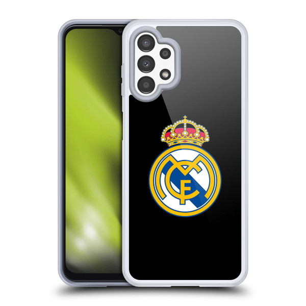 Real Madrid CF Origin Plain Logo Black Soft Gel Case for Samsung Galaxy A13 (2022)