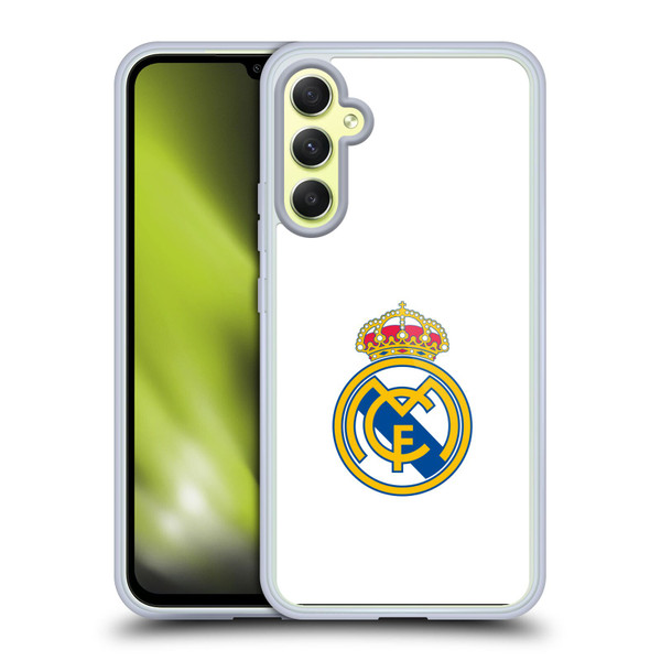 Real Madrid CF Origin Plain Logo White Soft Gel Case for Samsung Galaxy A34 5G