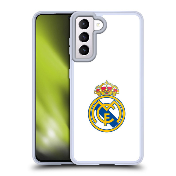 Real Madrid CF Origin Plain Logo White Soft Gel Case for Samsung Galaxy S21 5G