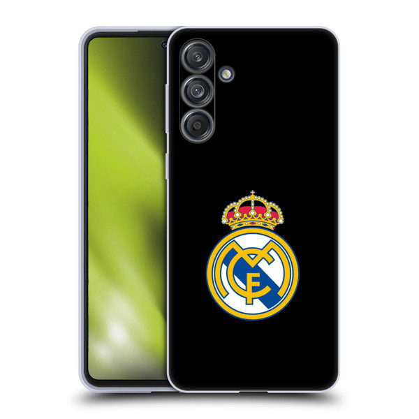 Real Madrid CF Origin Plain Logo Black Soft Gel Case for Samsung Galaxy M55 5G