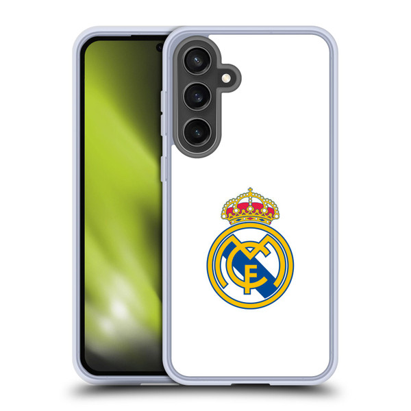 Real Madrid CF Origin Plain Logo White Soft Gel Case for Samsung Galaxy S24 FE