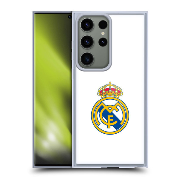 Real Madrid CF Origin Plain Logo White Soft Gel Case for Samsung Galaxy S23 Ultra 5G