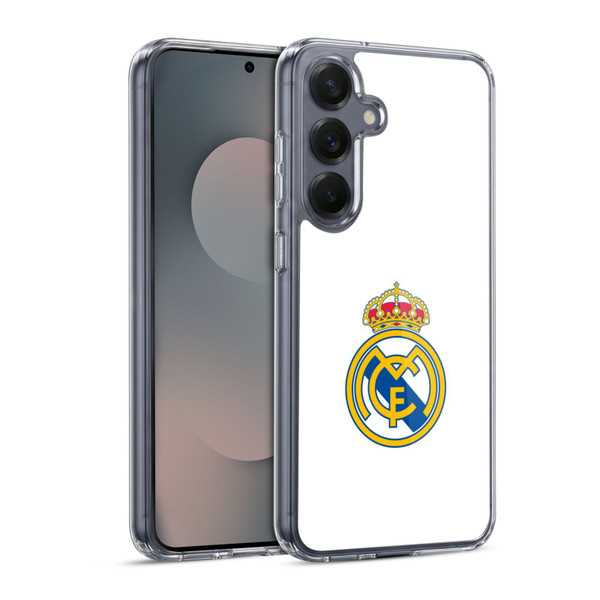 Real Madrid CF Origin Plain Logo White Soft Gel Case for Samsung Galaxy S25 & MagSafe