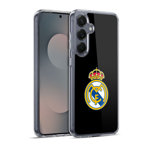 Real Madrid CF Origin Plain Logo Black Soft Gel Case for Samsung Galaxy S25+ & MagSafe