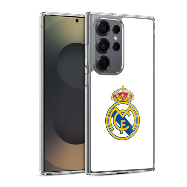Real Madrid CF Origin Plain Logo White Soft Gel Case for Samsung Galaxy S25 Ultra & MagSafe