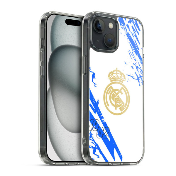 Real Madrid CF Urban White Blue Soft Gel Case for Apple iPhone 15 & MagSafe