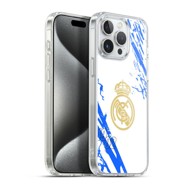 Real Madrid CF Urban White Blue Soft Gel Case for Apple iPhone 15 Pro Max & MagSafe