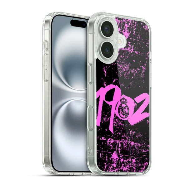 Real Madrid CF Urban Pink 1902 Soft Gel Case for Apple iPhone 16 & MagSafe