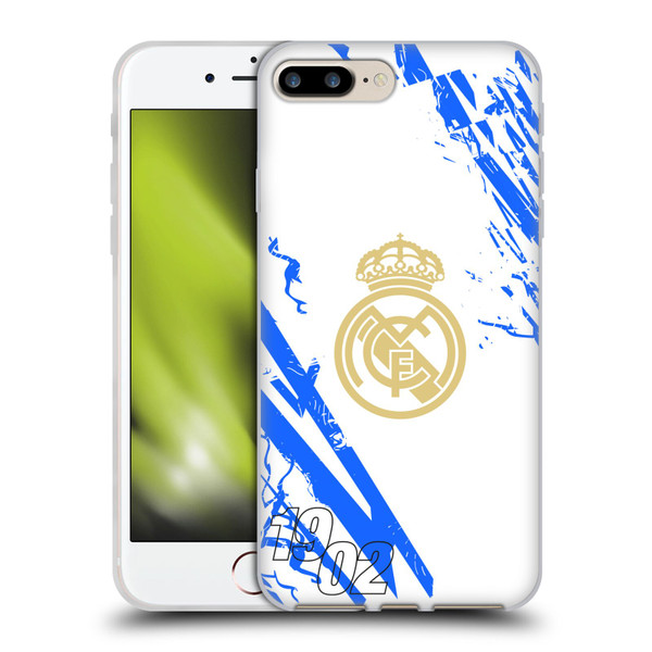 Real Madrid CF Urban White Blue Soft Gel Case for Apple iPhone 7 Plus / iPhone 8 Plus