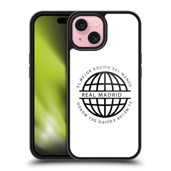 Real Madrid CF Legend Black Logo Gel Armour Case For Apple iPhone 15