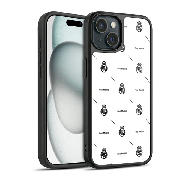 Real Madrid CF Legend Black Logo Pattern Gel Armour Case For Apple iPhone 15
