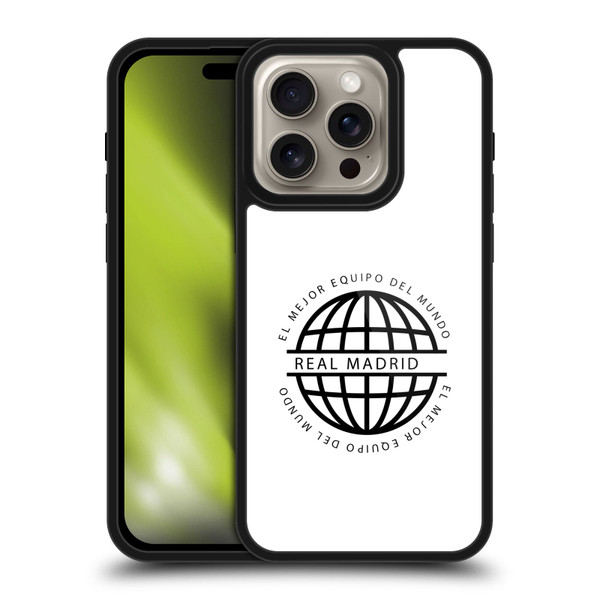 Real Madrid CF Legend Black Logo Gel Armour Case For Apple iPhone 16 Pro