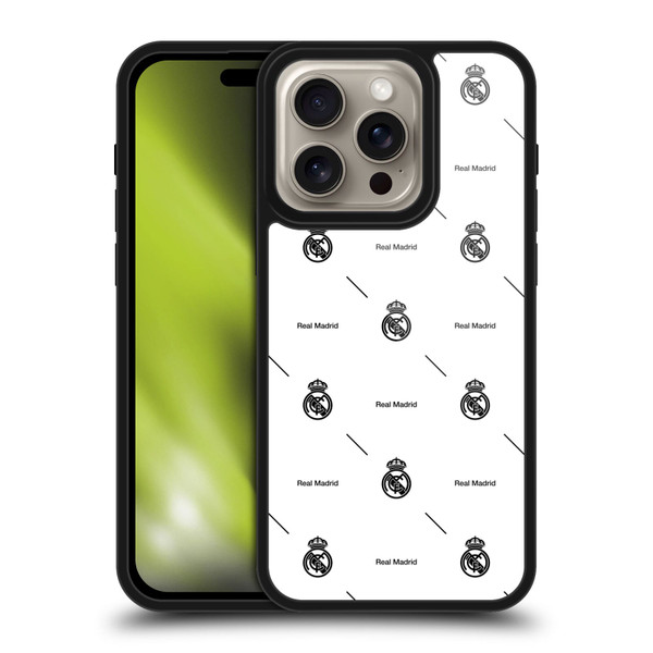 Real Madrid CF Legend Black Logo Pattern Gel Armour Case For Apple iPhone 16 Pro